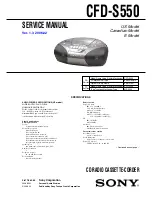 Предварительный просмотр 1 страницы Sony CFD-S550 - Cd Radio Cassette-corder Service Manual