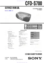 Sony CFD-S700 Service Manual preview