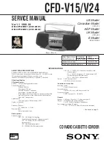 Sony CFD-V15 - Cd Radio Cassette-corder Service Manual preview