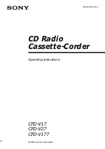 Sony CFD-V17 - Cd Radio Cassette-corder Operating Instructions Manual preview