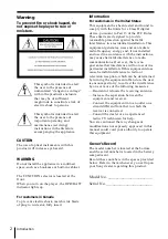 Предварительный просмотр 2 страницы Sony CFD-V17 - Cd Radio Cassette-corder Operating Instructions Manual