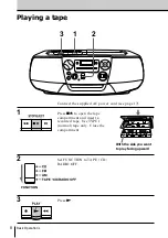 Предварительный просмотр 8 страницы Sony CFD-V17 - Cd Radio Cassette-corder Operating Instructions Manual