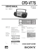 Предварительный просмотр 1 страницы Sony CFD-V77S Service Manual