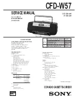 Sony CFD-W57 - Cd Radio Cassette-corder Service Manual preview