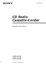 Предварительный просмотр 1 страницы Sony CFD-Z125 - Cd Radio Cassette-corder Operating Instrctions