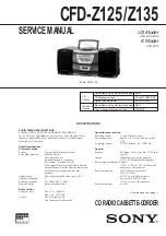 Sony CFD-Z125 - Cd Radio Cassette-corder Service Manual preview