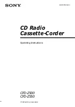 Sony CFD-Z500 - Cd Radio Cassette-corder Operating Instructions Manual предпросмотр