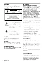 Предварительный просмотр 2 страницы Sony CFD-Z500 - Cd Radio Cassette-corder Operating Instructions Manual