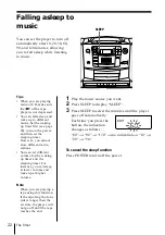 Предварительный просмотр 22 страницы Sony CFD-Z500 - Cd Radio Cassette-corder Operating Instructions Manual