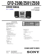 Sony CFD-Z500 - Cd Radio Cassette-corder Service Manual предпросмотр