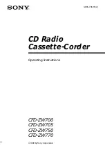 Sony CFD-ZW700 - Cd Radio Cassette-corder Operating Instructions Manual preview