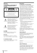 Preview for 2 page of Sony CFD-ZW700 - Cd Radio Cassette-corder Operating Instructions Manual