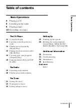 Preview for 3 page of Sony CFD-ZW700 - Cd Radio Cassette-corder Operating Instructions Manual