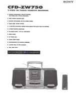 Sony CFD-ZW750 - Cd Radio Cassette-corder Specifications preview