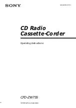 Preview for 1 page of Sony CFD ZW755 - Portable CD / Cassette Operating Instructions Manual