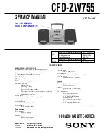 Sony CFD ZW755 - Portable CD / Cassette Service Manual preview