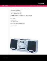 Предварительный просмотр 1 страницы Sony CFD ZW755 - Portable CD / Cassette Specifications