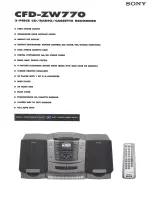 Sony CFD-ZW770 - Cd Radio Cassette-corder Specifications preview