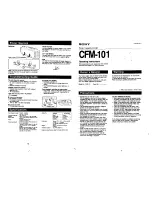 Sony CFM-101 Operating Instructions preview