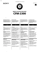 Sony CFM-2300 Operating Instructions Manual preview