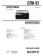 Preview for 1 page of Sony CFM-S1 Service Manual