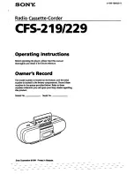 Предварительный просмотр 1 страницы Sony CFS-219 Operating Instructions Manual