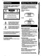 Предварительный просмотр 2 страницы Sony CFS-219 Operating Instructions Manual