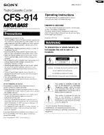 Sony CFS-914 Operating Instructions предпросмотр