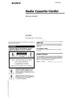 Sony CFS-B11 Operating Instructions предпросмотр