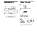 Preview for 2 page of Sony CFS-B15 - Am/fm Stereo Cassette Recorder Operating Instructions