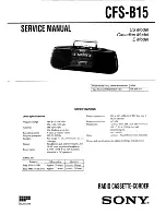 Sony CFS-B15 - Am/fm Stereo Cassette Recorder Service Manual preview