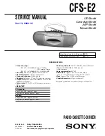 Предварительный просмотр 1 страницы Sony CFS-E2 Operating Instructions  (primary manual) Service Manual