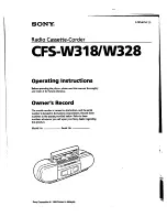 Sony CFS-W318 Operating Instructions Manual preview