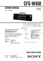 Предварительный просмотр 1 страницы Sony CFS-W450 Service Manual