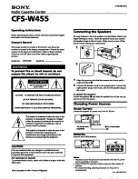 Preview for 1 page of Sony CFS-W455 Operating Instructions Manual