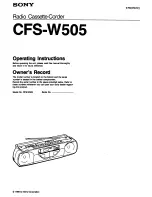 Sony CFS-W505 Operating Instructions Manual preview