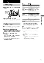 Preview for 17 page of Sony CHC-CL1 - Compact Hi Fi Component System Operating Instructions Manual