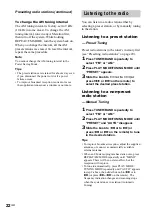 Preview for 22 page of Sony CHC-CV40 Operating Instructions Manual