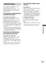 Preview for 25 page of Sony CHC-TB20 Operating Instructions Manual