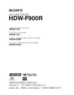 Sony CineAlta HDCAM HDW-F900R Maintenance Manual предпросмотр