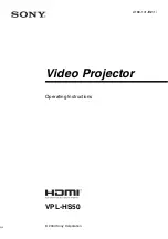 Sony Cineza VPL-HS60 Operating Instructions Manual предпросмотр