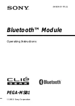 Sony Clie Gear PEGA-MSB1 Operating Instructions Manual preview