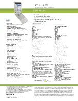 Preview for 1 page of Sony CLIE PEG-NX60 Specifications