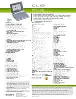 Sony CLIE PEG-UX40 Specification Sheet preview