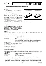 Предварительный просмотр 1 страницы Sony CMOS CXP854P60 Specification