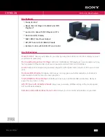Sony CMT-BX20i Marketing Specifications preview