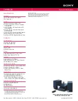 Preview for 2 page of Sony CMT-BX20i Marketing Specifications