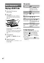 Preview for 12 page of Sony CMT-BX3 Operating Instructions Manual