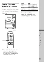 Предварительный просмотр 19 страницы Sony CMT-CP1 - Micro Hi Fi Component System Operating Instructions Manual