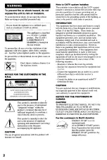 Preview for 2 page of Sony CMT-CP100 Operating Instructions Manual